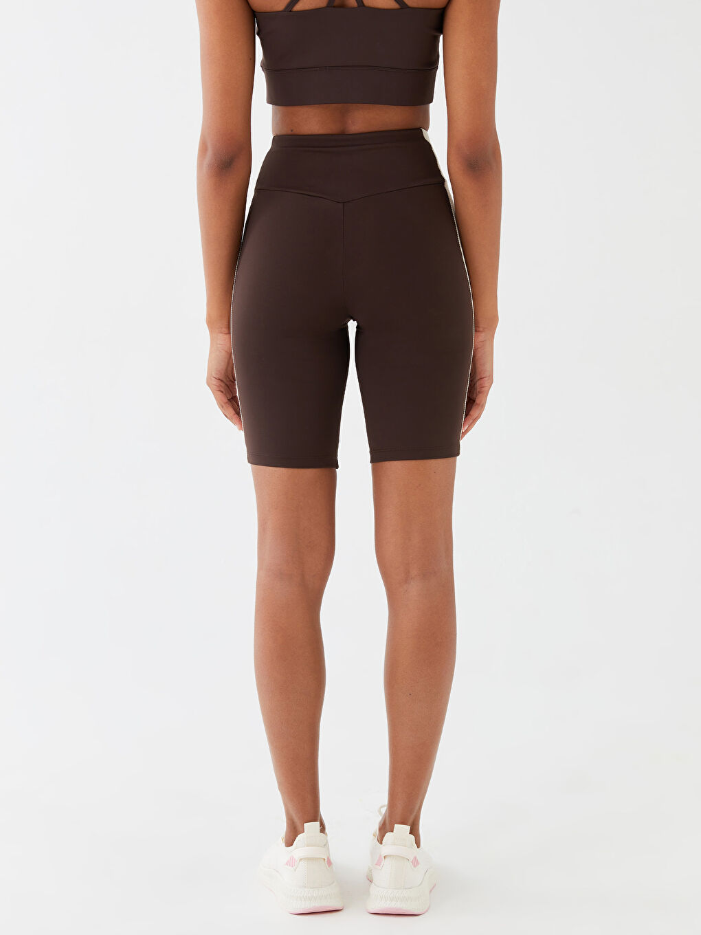 Shorts de Sport pour Femmes à Taille Élastique avec Bloc de Couleurs-5