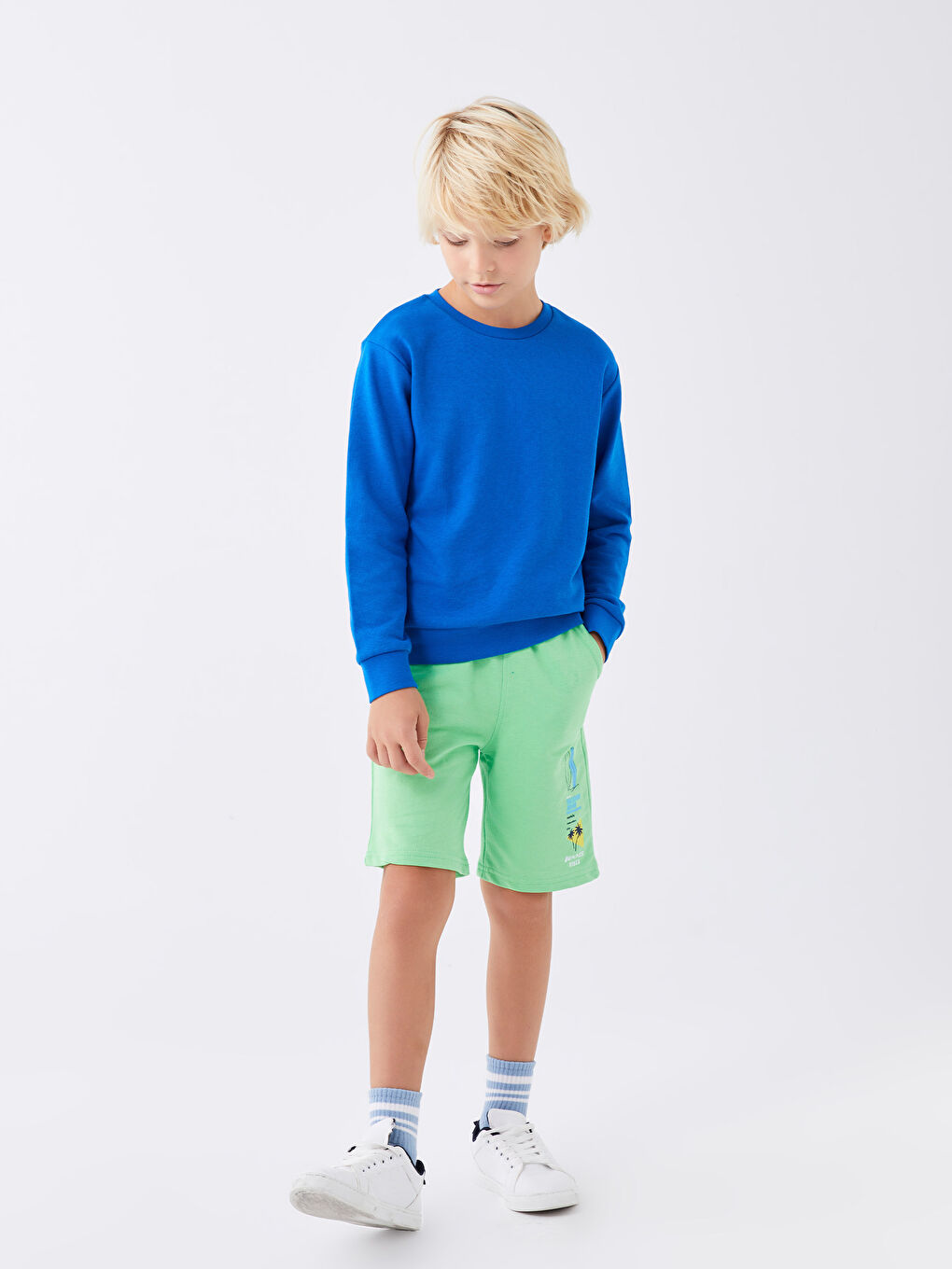 شورت للأولاد مطبوع بخصر مرن-1