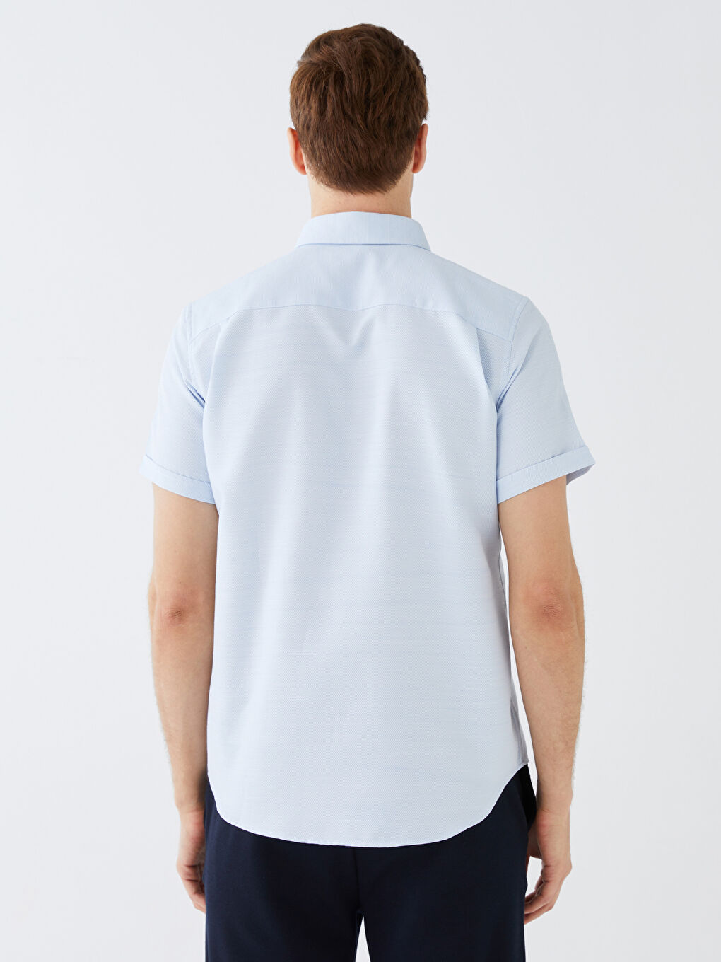 Regular Fit Short Sleeve Dobby Men's Shirt-4