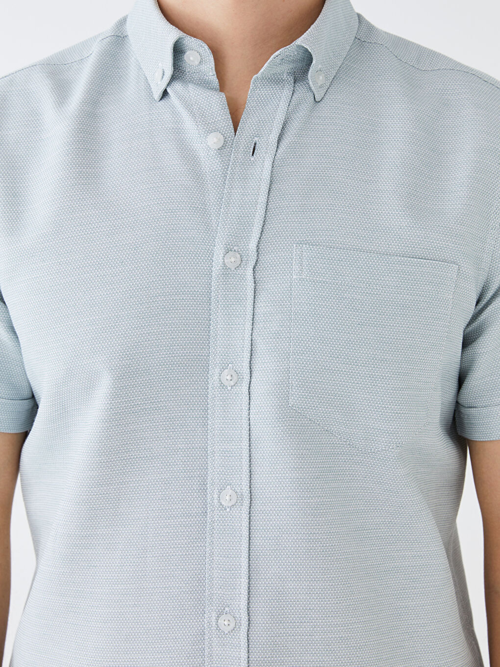 Regular Fit Short Sleeve Dobby Men's Shirt-3