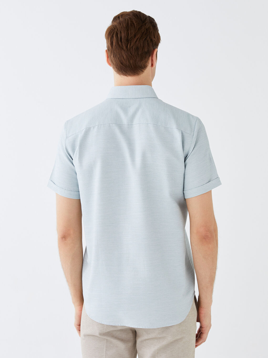 LCWAIKIKI Basic Regular Fit Short Sleeve Dobby Men's Shirt