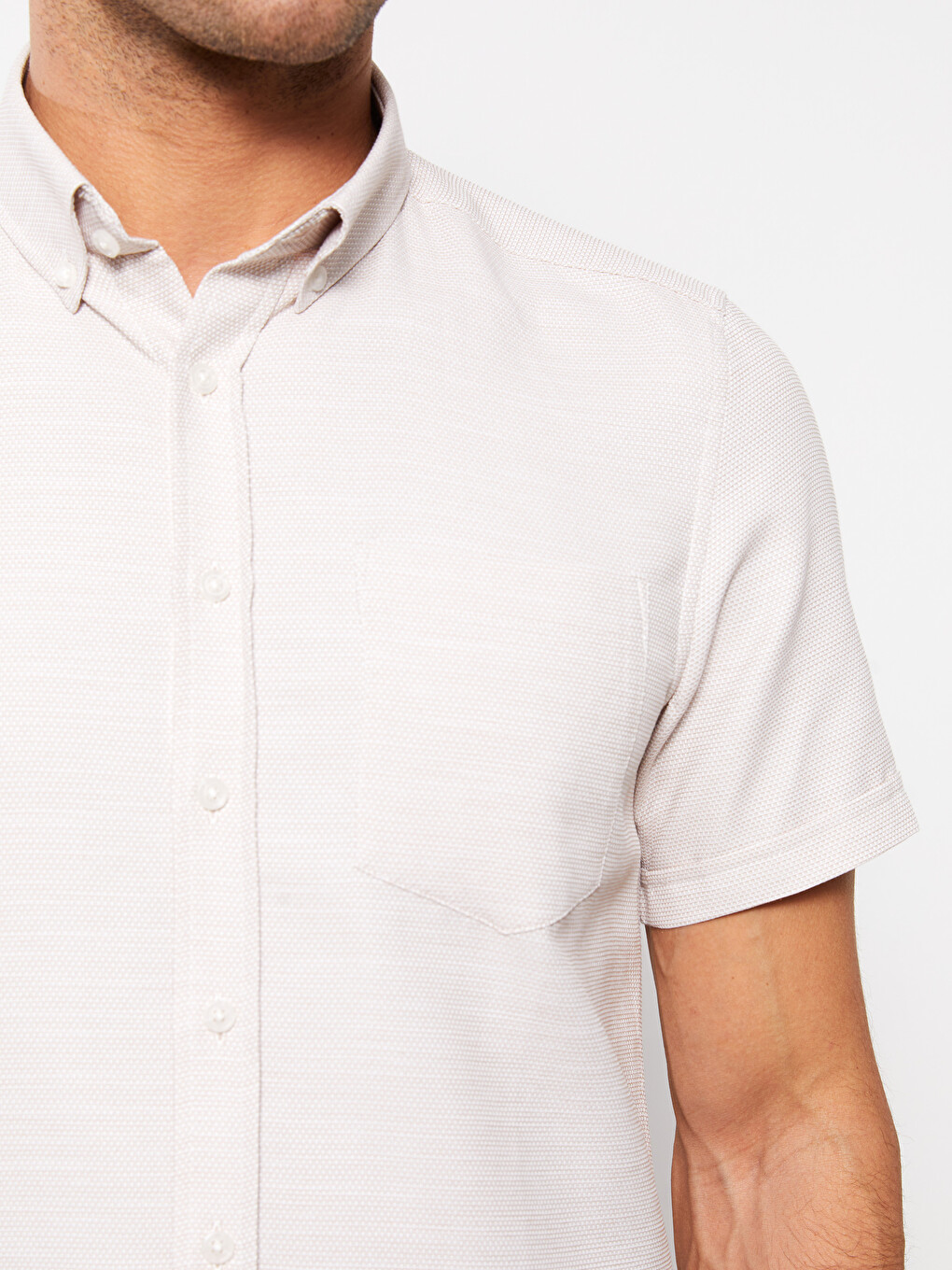 Regular Fit Short Sleeve Dobby Men's Shirt-3