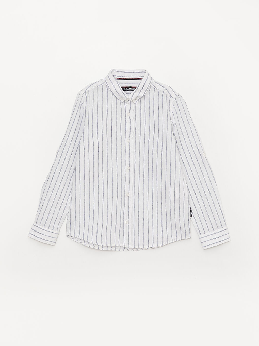 Mavi Çizgili Uzun Kollu Erkek Çocuk Gömlek