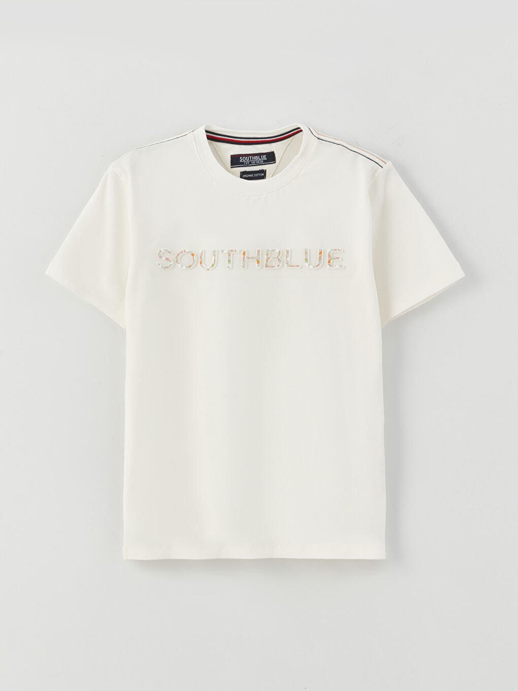 Ekru Bisiklet Yaka Baskılı Kısa Kollu Erkek Çocuk Tişört