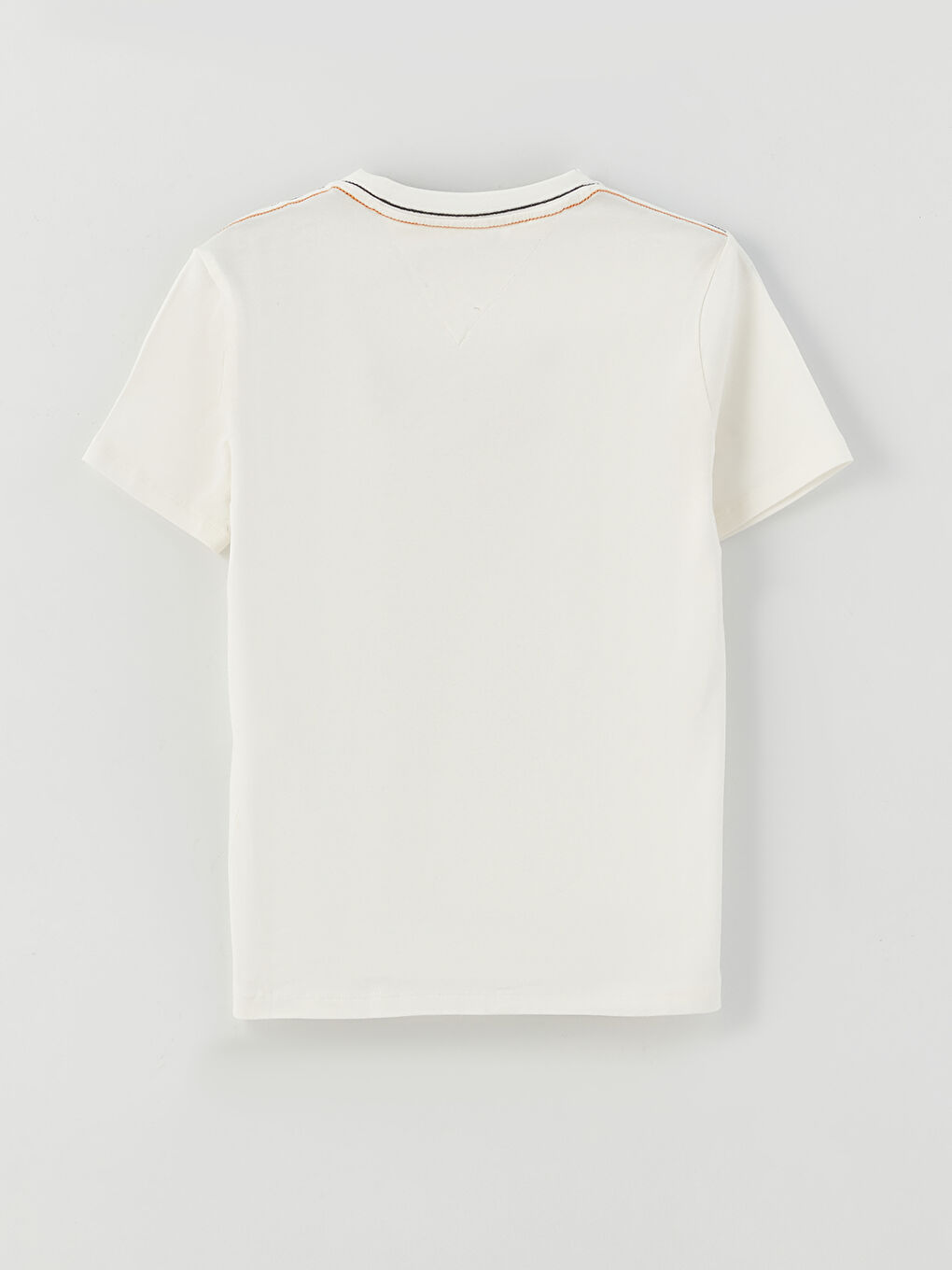Ekru Bisiklet Yaka Baskılı Kısa Kollu Erkek Çocuk Tişört-1
