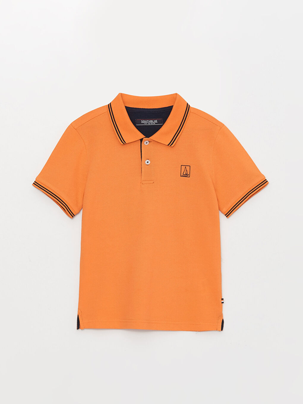 Turuncu Polo Yaka Baskılı Kısa Kollu Erkek Çocuk Tişört