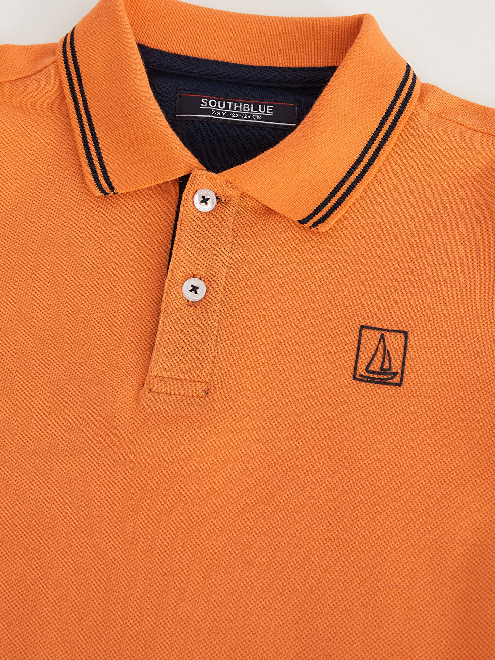 Turuncu Polo Yaka Baskılı Kısa Kollu Erkek Çocuk Tişört-2