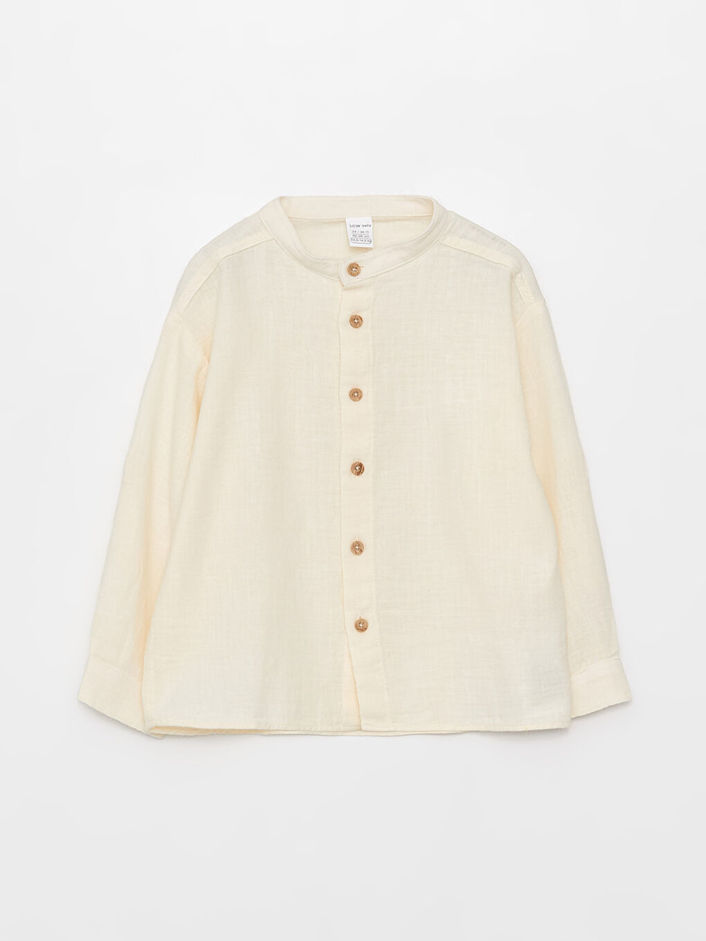 Ekru Hakim Yaka Uzun Kollu Erkek Bebek Gömlek