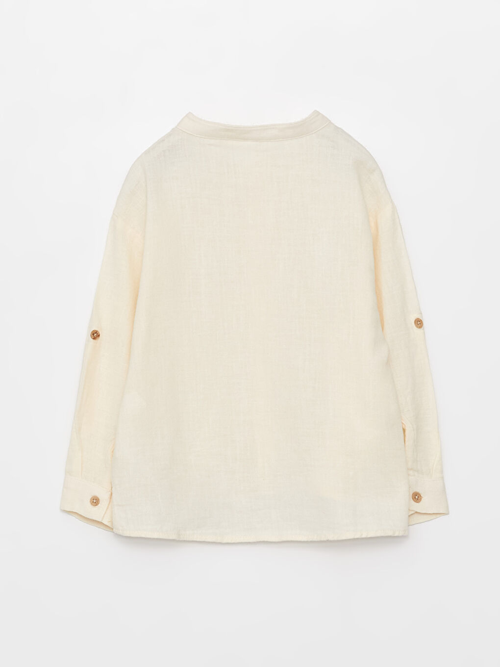 Ekru Hakim Yaka Uzun Kollu Erkek Bebek Gömlek-1