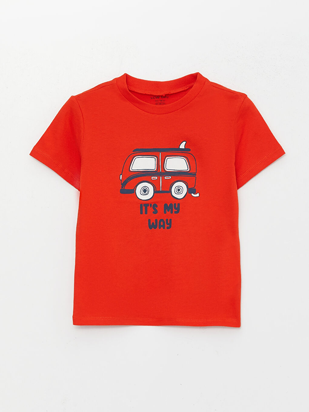 Turuncu Bisiklet Yaka Kısa Kollu Erkek Bebek Tişört 2'li-1