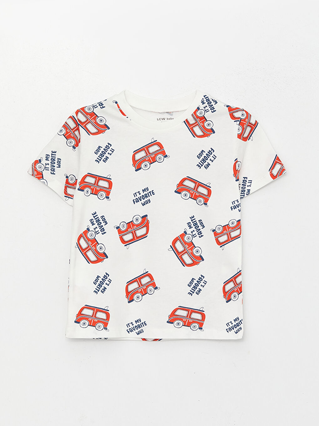 Turuncu Bisiklet Yaka Kısa Kollu Erkek Bebek Tişört 2'li-2