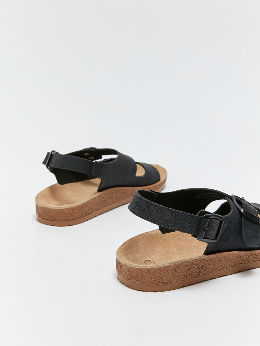 Sandales à Double Bride en Similicuir Aspect Daim pour Femmes-3