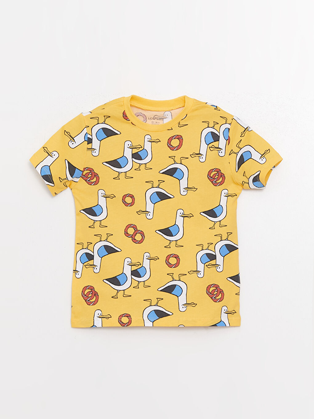 Mavi Bisiklet Yaka Kısa Kollu Baskılı Erkek Bebek Tişört 2'li-2