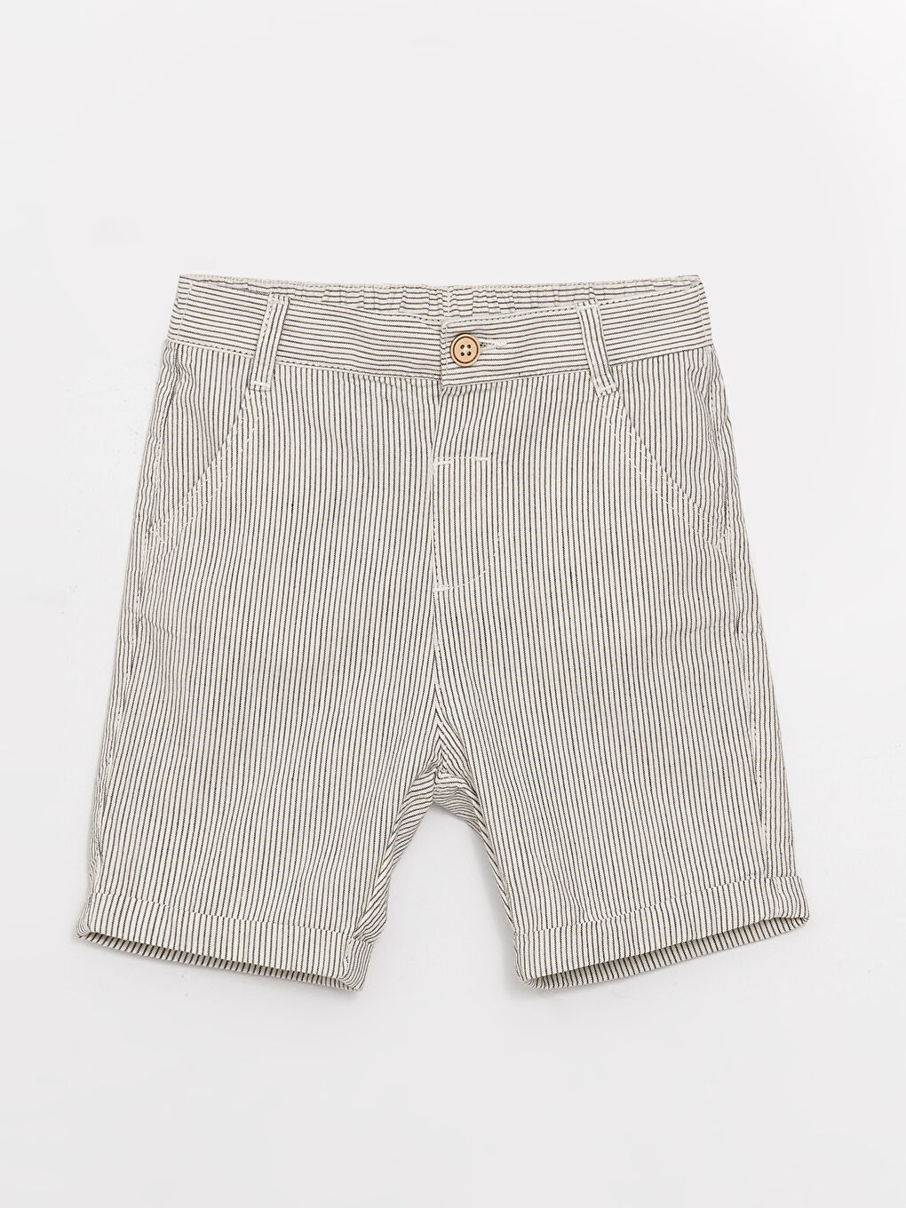 Beyaz Çizgili Erkek Bebek Şort-2