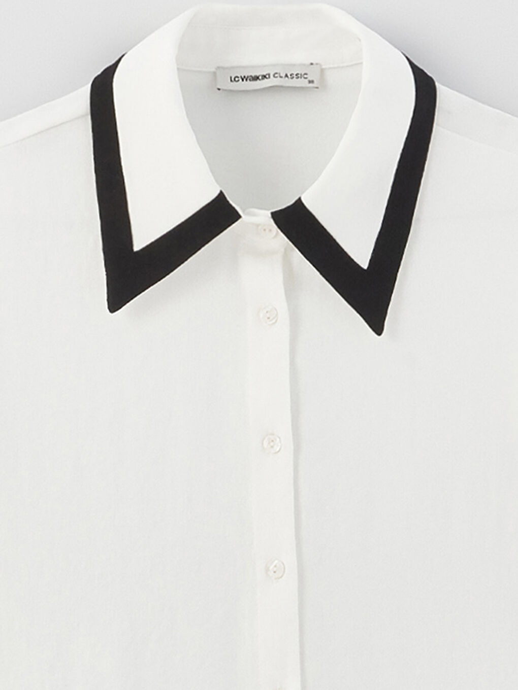 Beyaz Düz Uzun Kollu Aerobin Kadın Gömlek-7