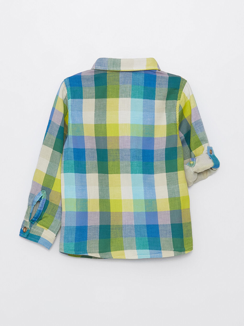 قميص كاروهات كم طويل أولاد رضع-1