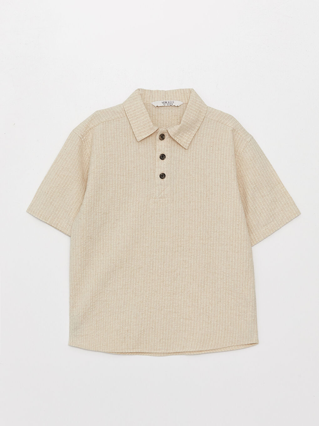 LCW Kids Relaxed Fit Linen Blend Boys' Shirt -S3EJ31Z4-PRR