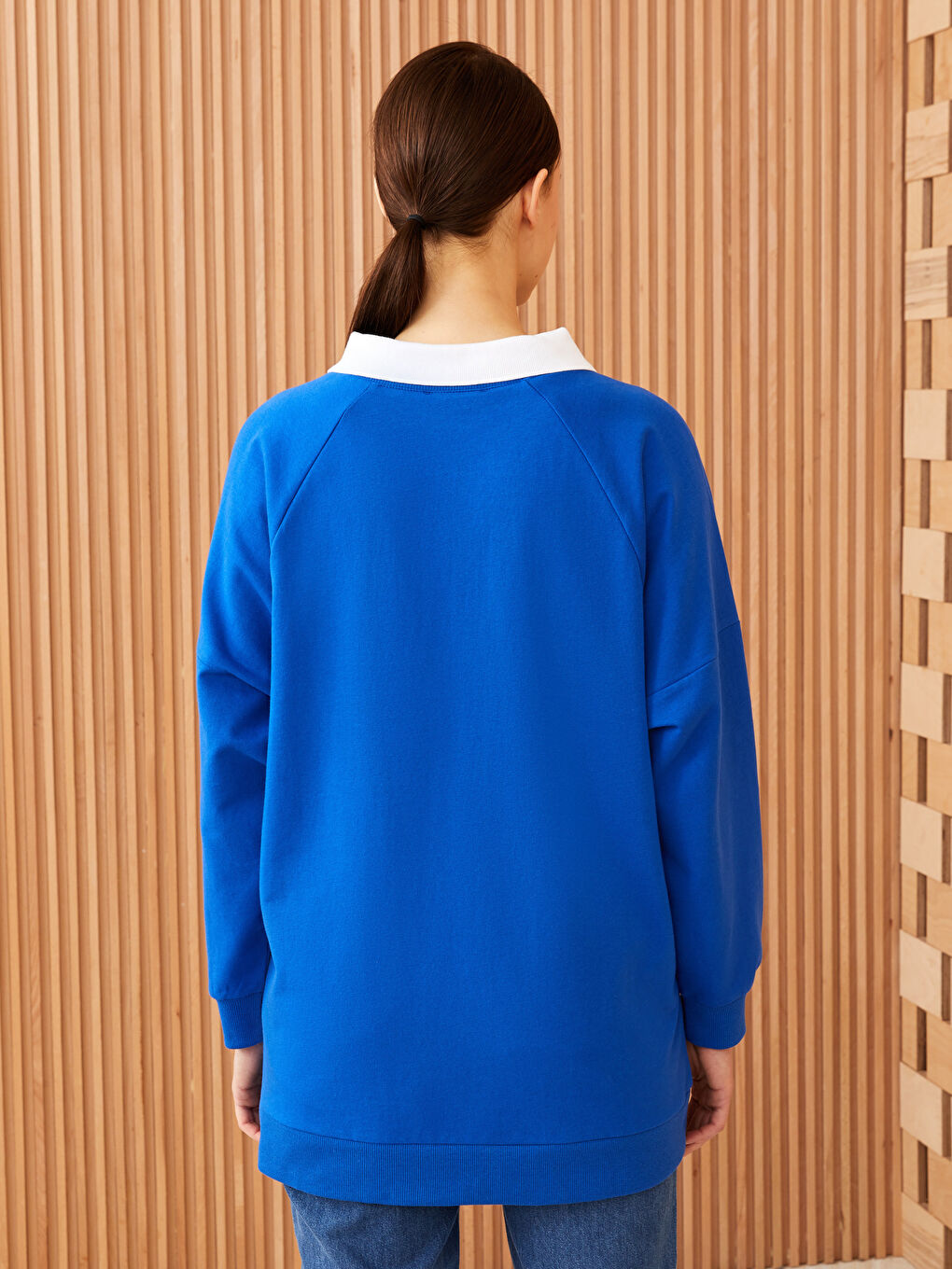 Baskılı Uzun Kollu Oversize Kadın Gömlek Tunik-4