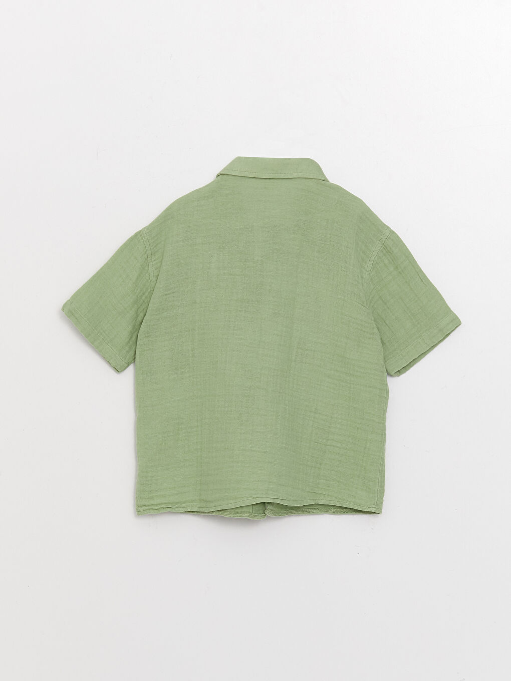 Yeşil Kısa Kollu Erkek Bebek Gömlek-1