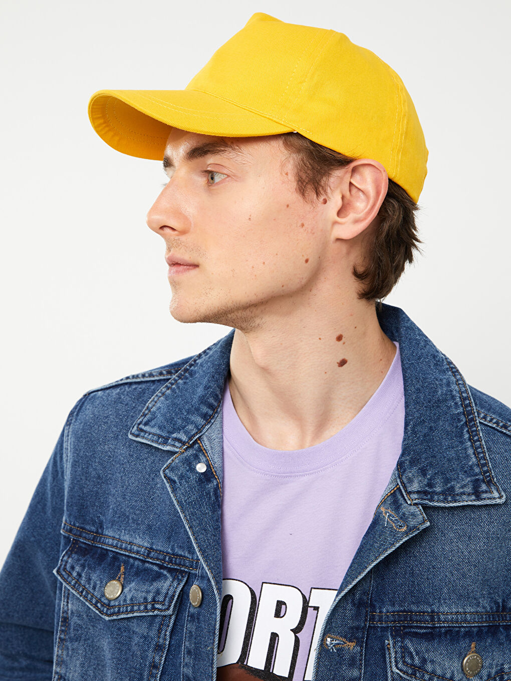 Sarı Düz Erkek Kep Şapka