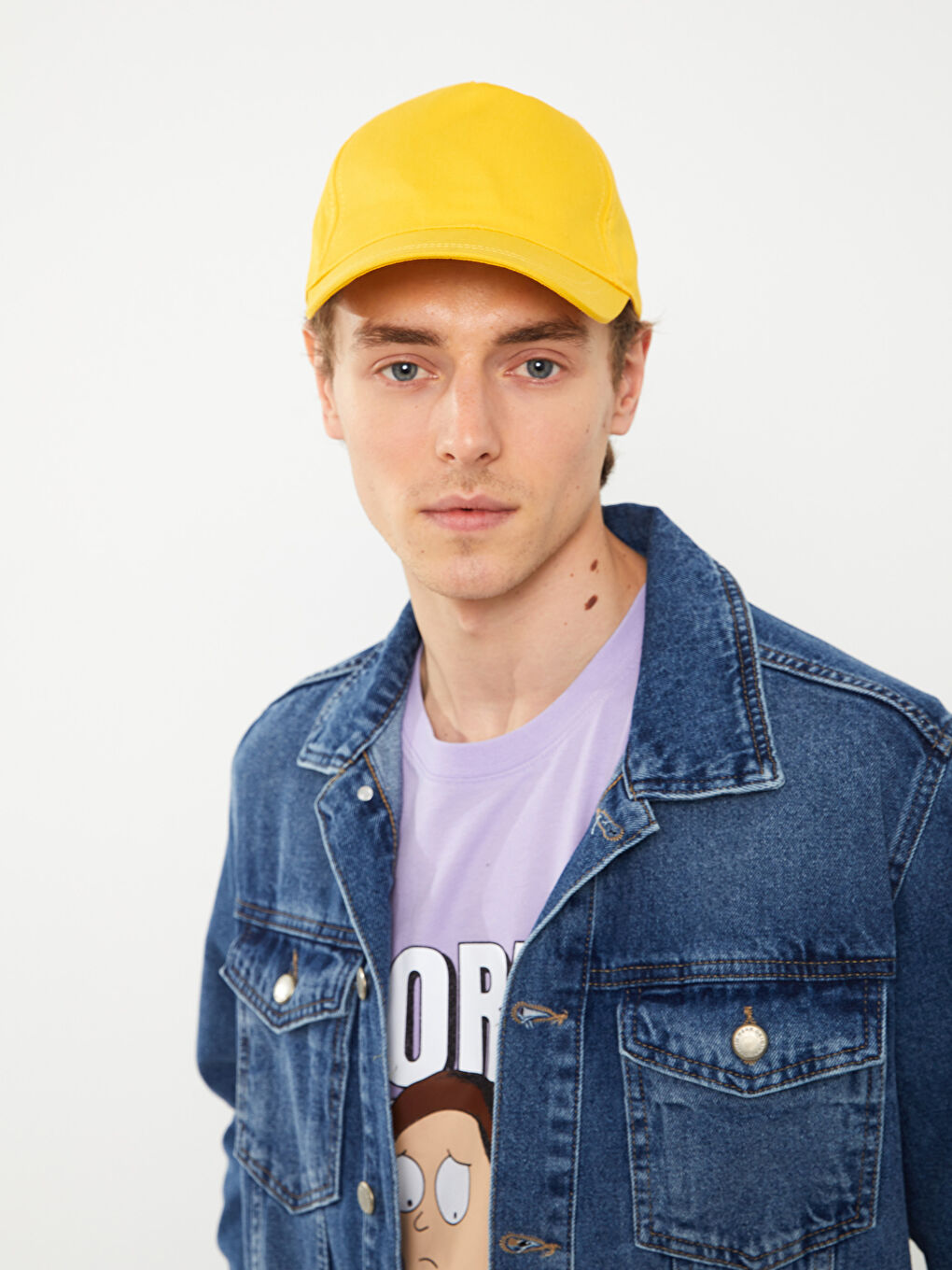 Sarı Düz Erkek Kep Şapka-2