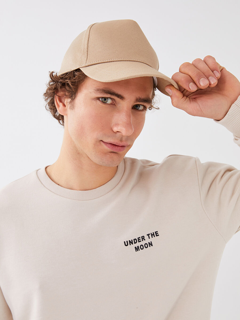 Bej Düz Erkek Kep Şapka