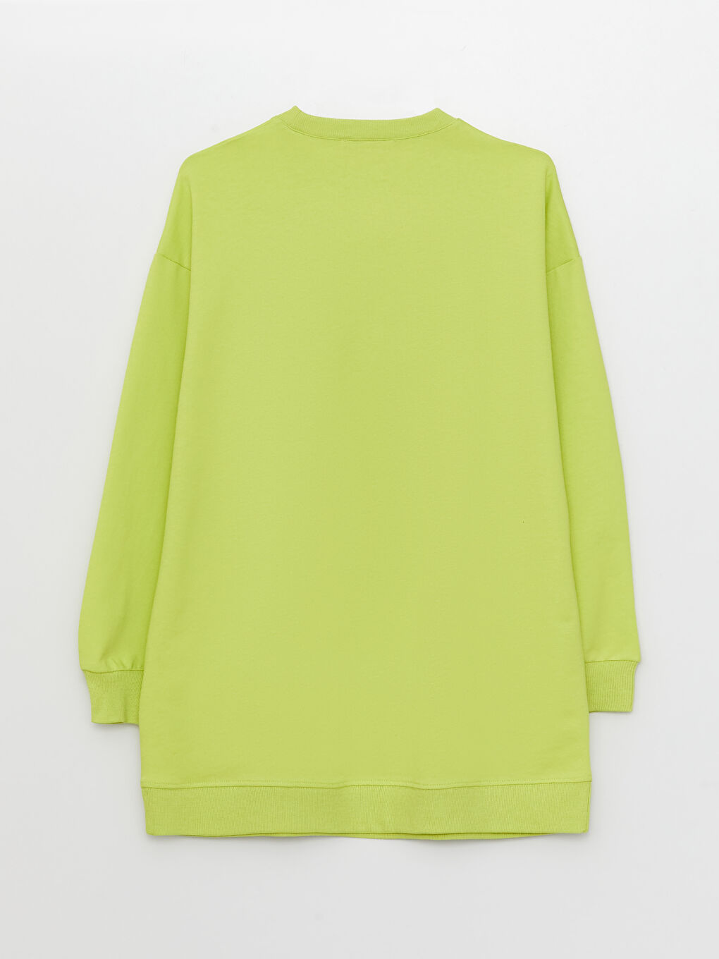 Crew Neck Plain Long Sleeve Women's Sweatshirt Tunic-6