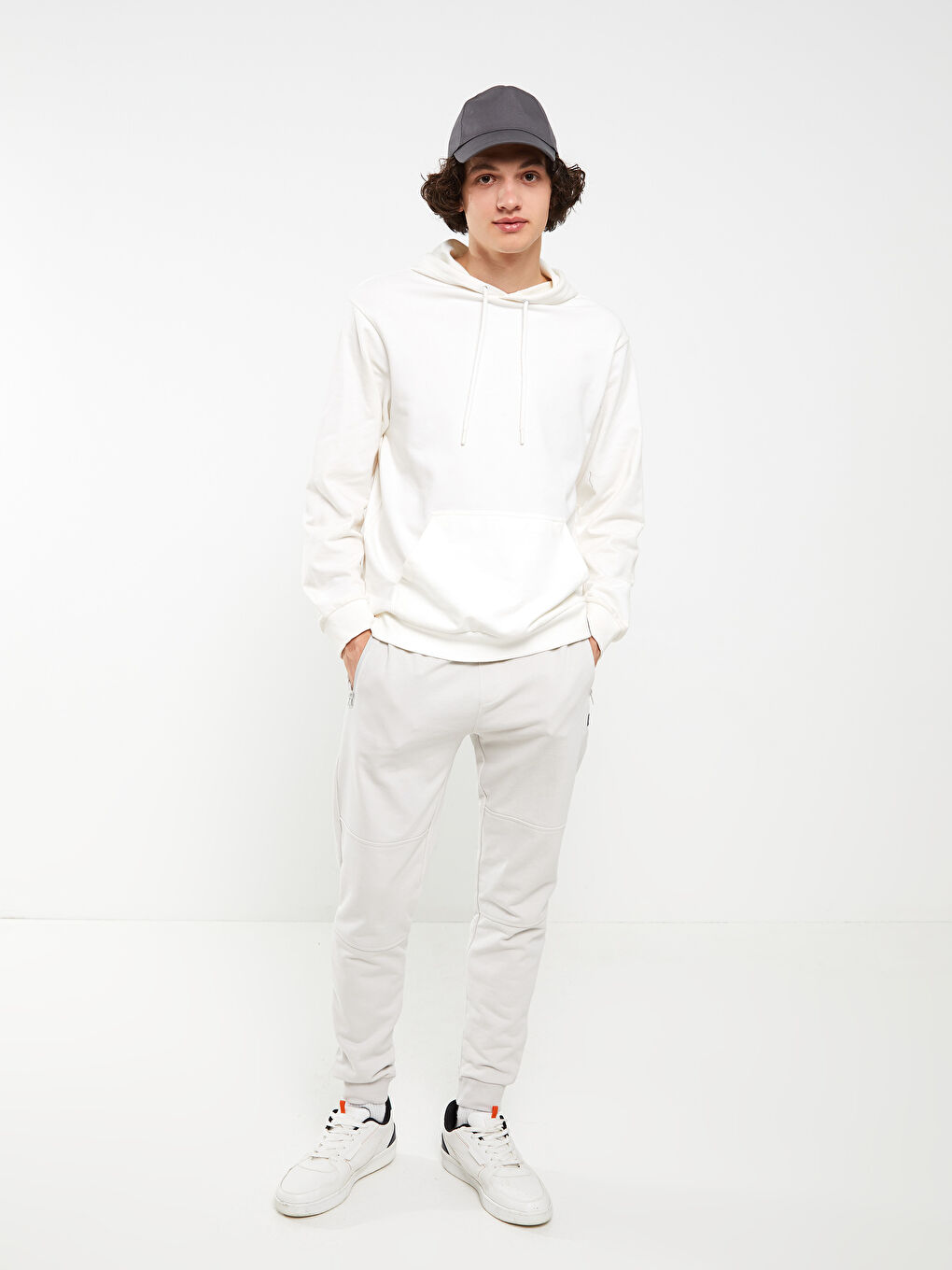 Gri Erkek Düz Kep Şapka-1