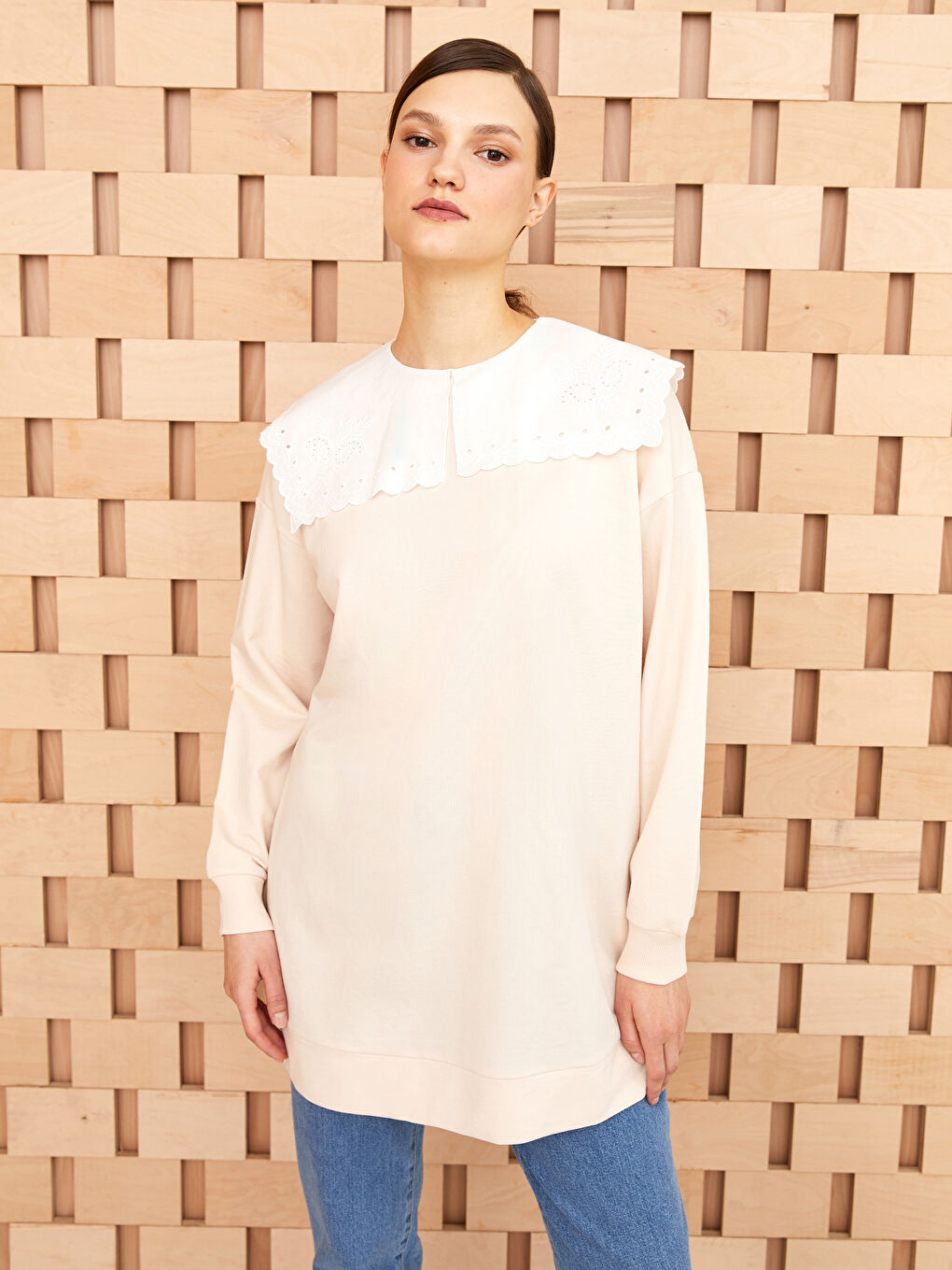 Tunique Sweatshirt à Manches Longues et Col Rond pour Femmes-1