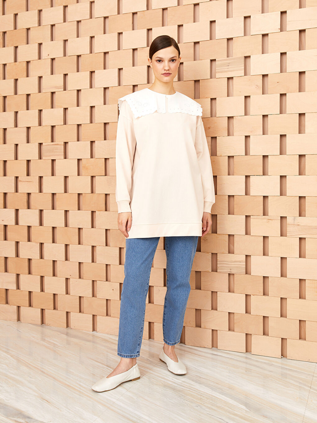 Tunique Sweatshirt à Manches Longues et Col Rond pour Femmes-2