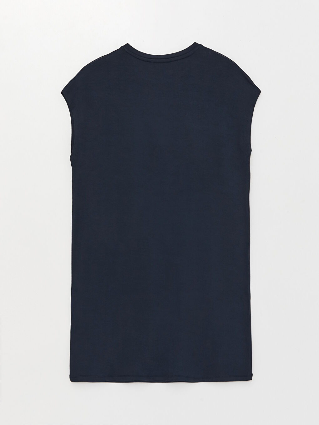 Lacivert Kadın Bisiklet Yaka Düz Kolsuz Tunik-6