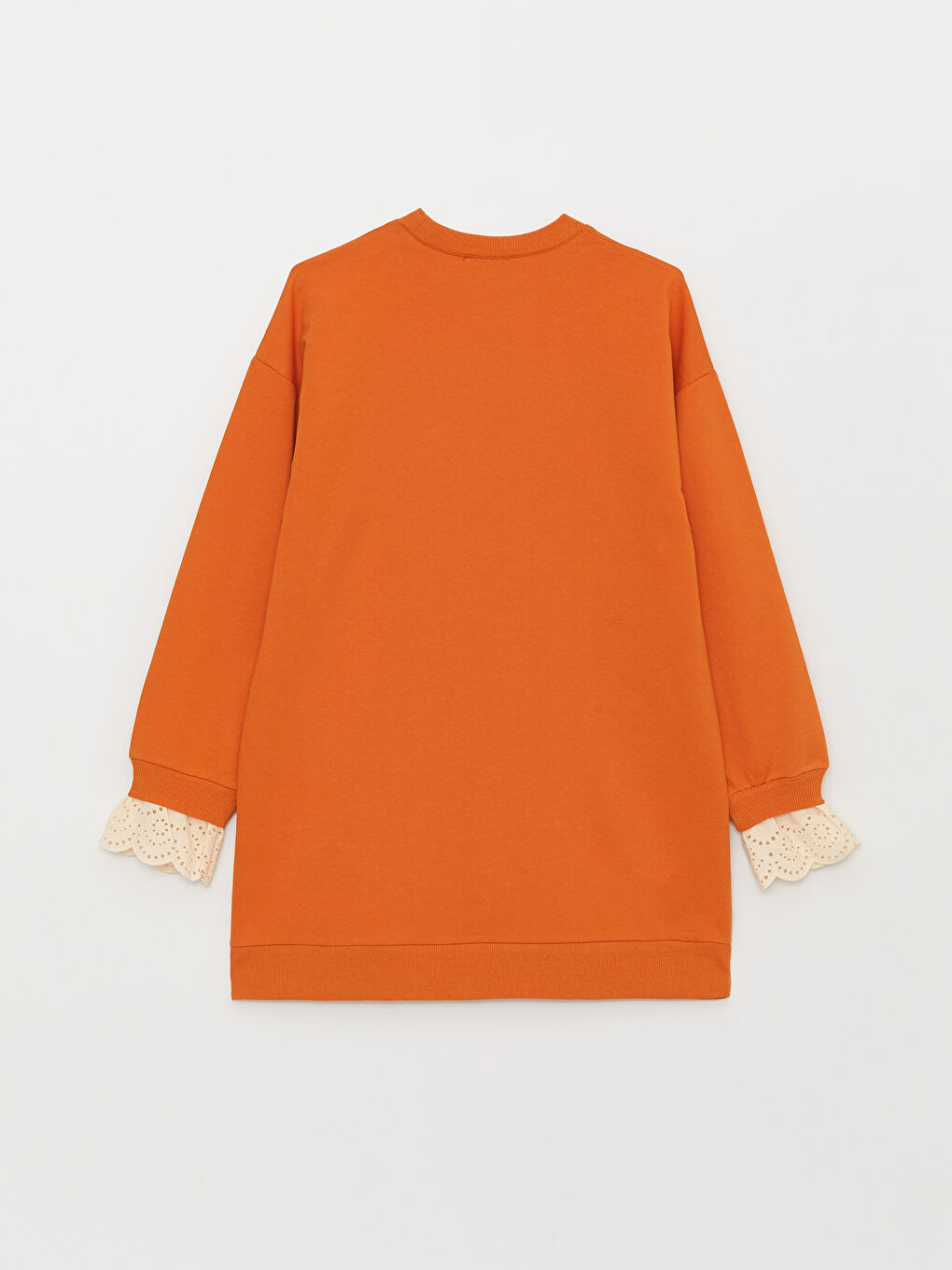 تونيك سويتشيرت كم طويل مطرز بياقة دائرية للسيدات-6