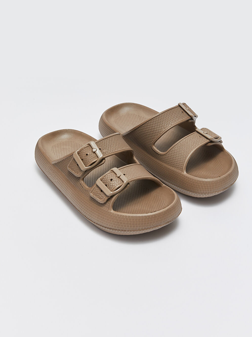 Bej Çift Bantlı Kadın Terlik