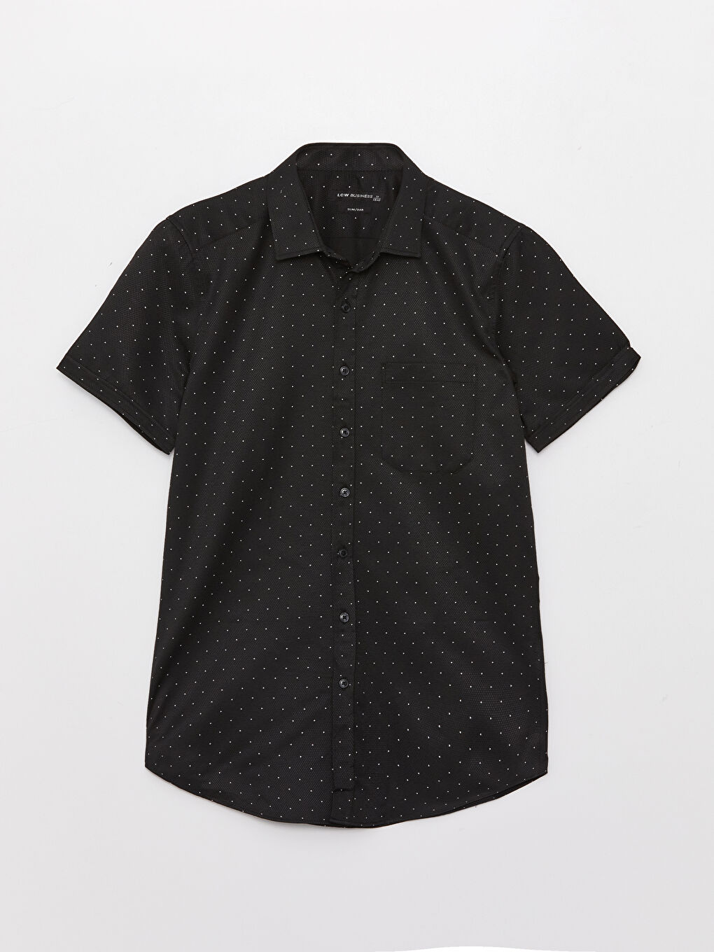 Рубашка Мужская Приталенная С Коротким Рукавом И Узором-5