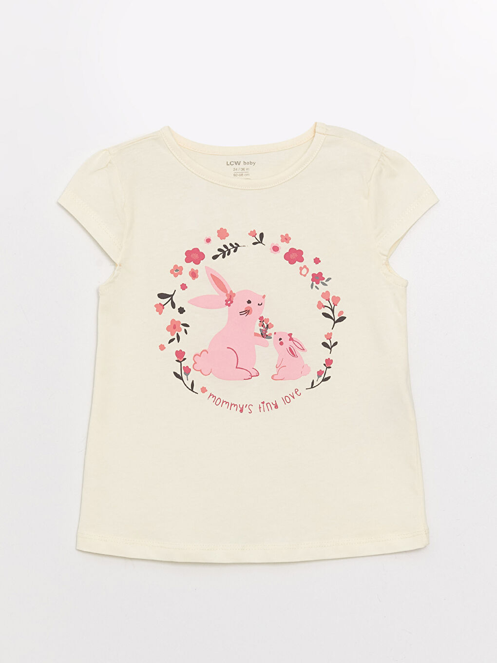 Crew Neck Short Sleeve Printed Baby Girls' Pyjama Set-1