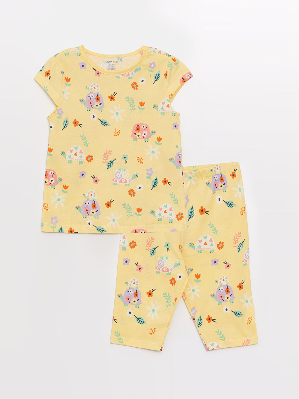 Set de pijama pentru Bebeluși Fete cu Guler Rotund și Mânecă Scurtă Imprimat