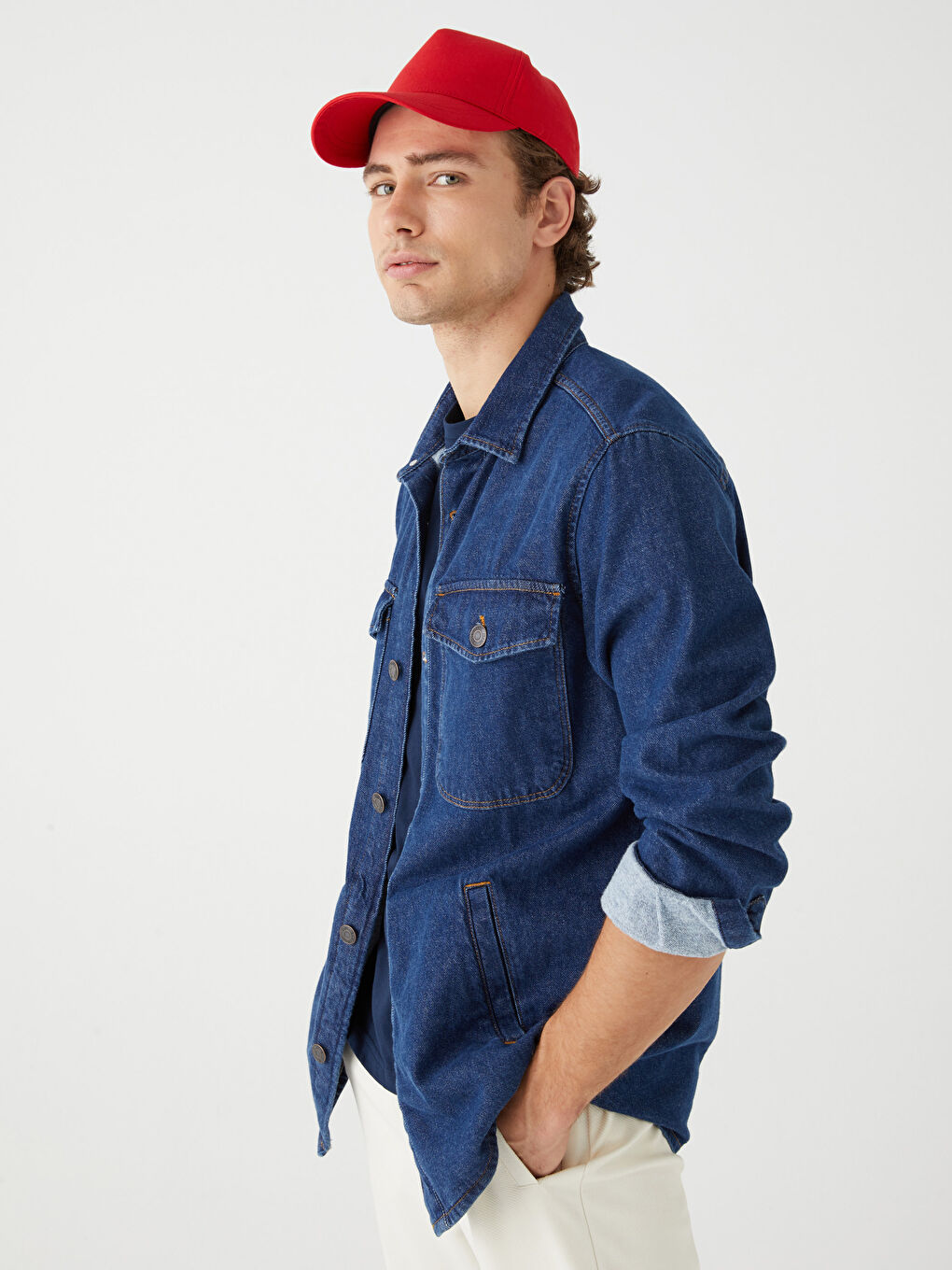 Kırmızı Düz Erkek Kep Şapka