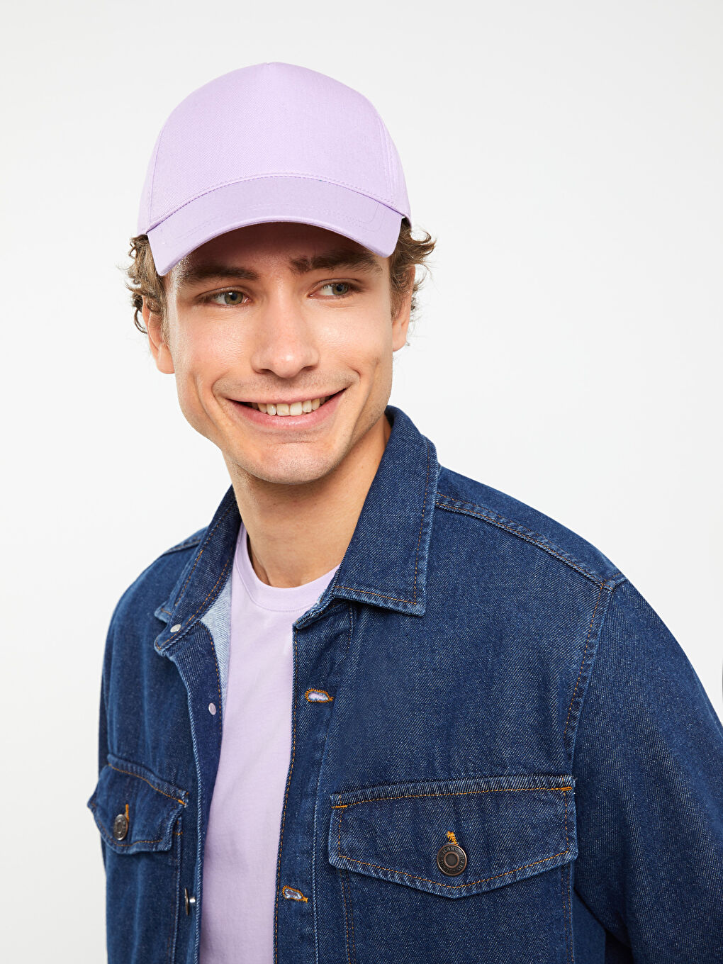 Lila Düz Erkek Kep Şapka