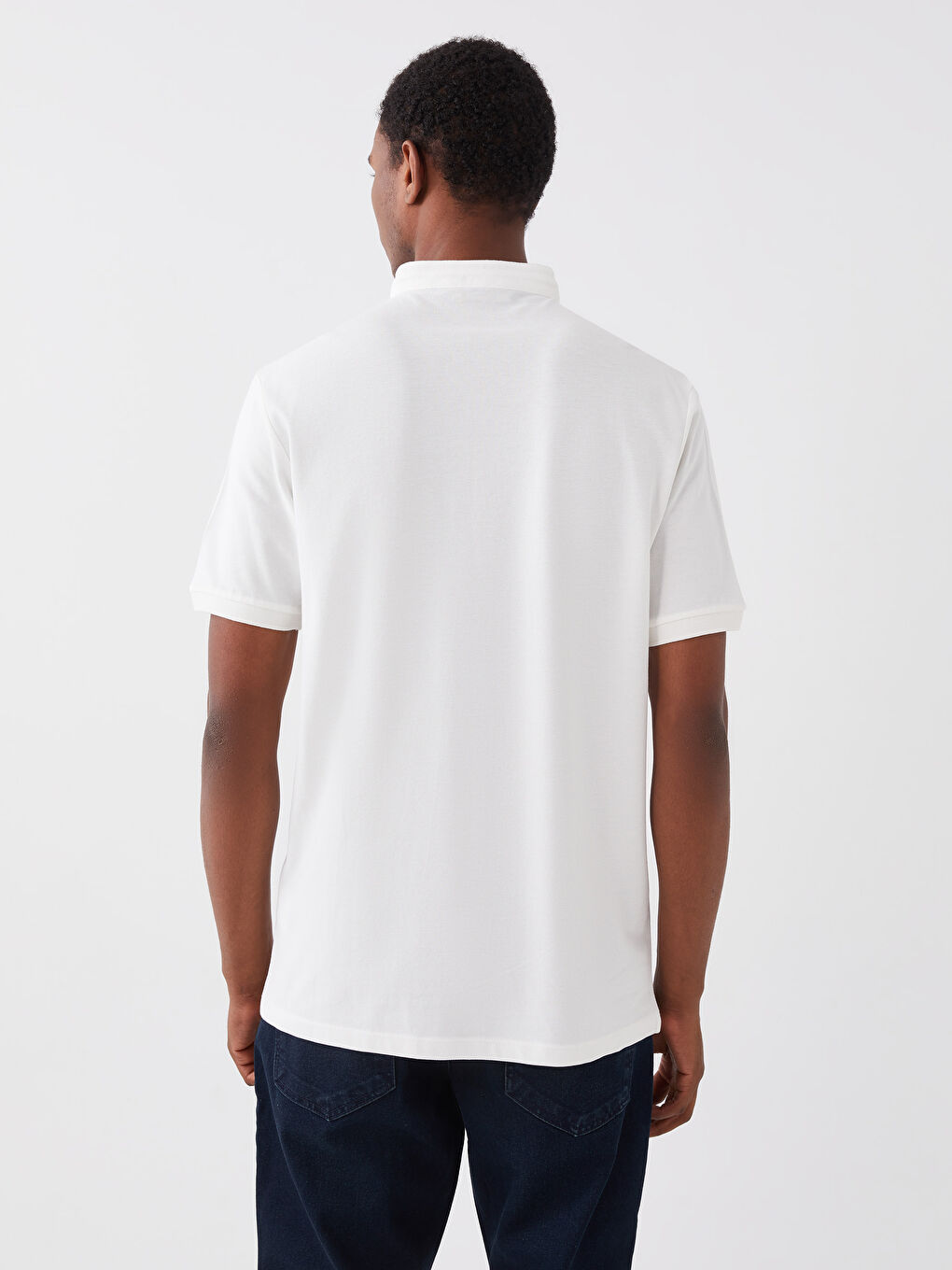 Ekru Hakim Yaka Pike Erkek Tişört-4