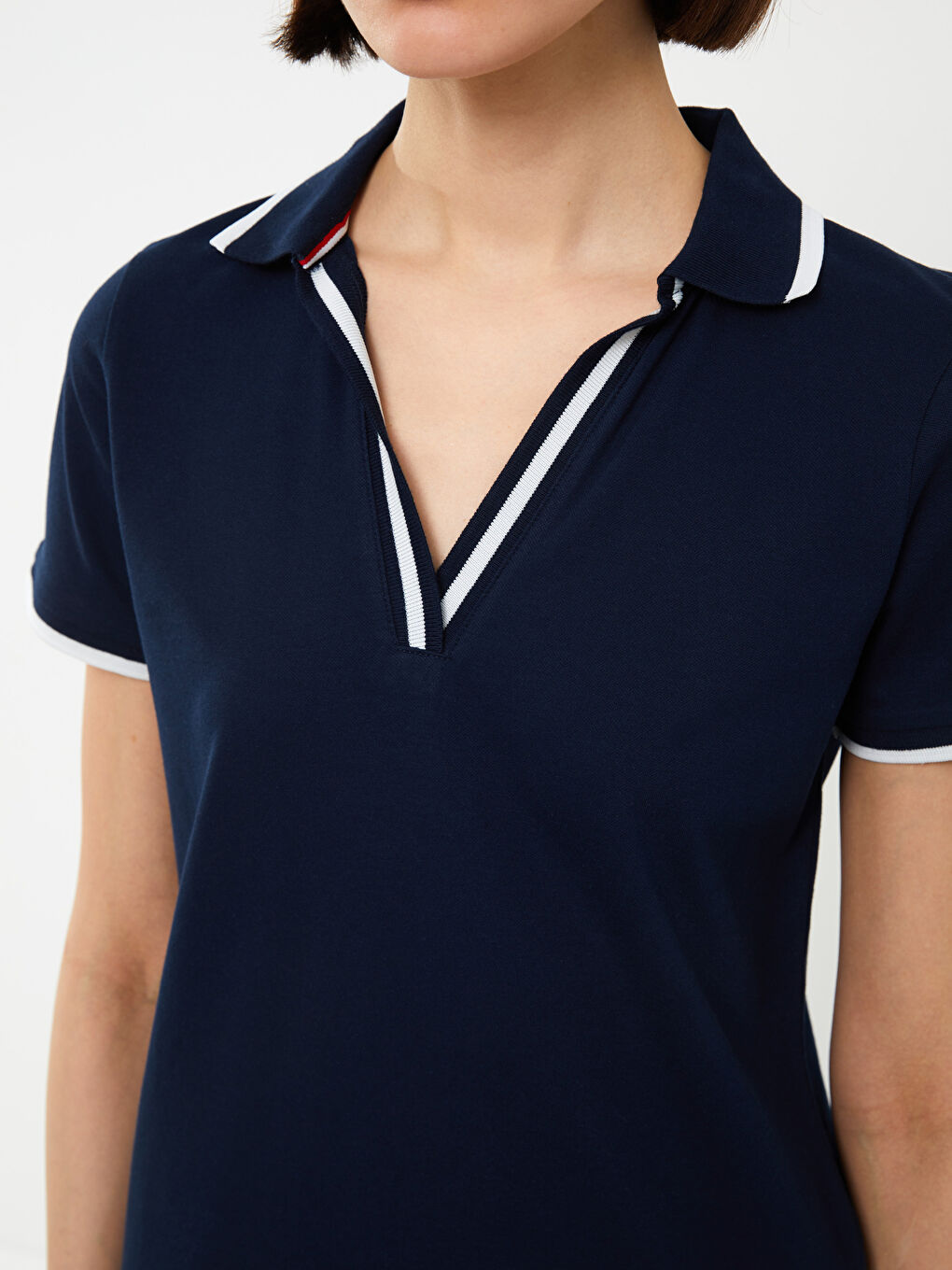LCWAIKIKI Basic Rollkragen Schlicht Kurzarm T-Shirt für Damen -S3EK43Z8-DWP