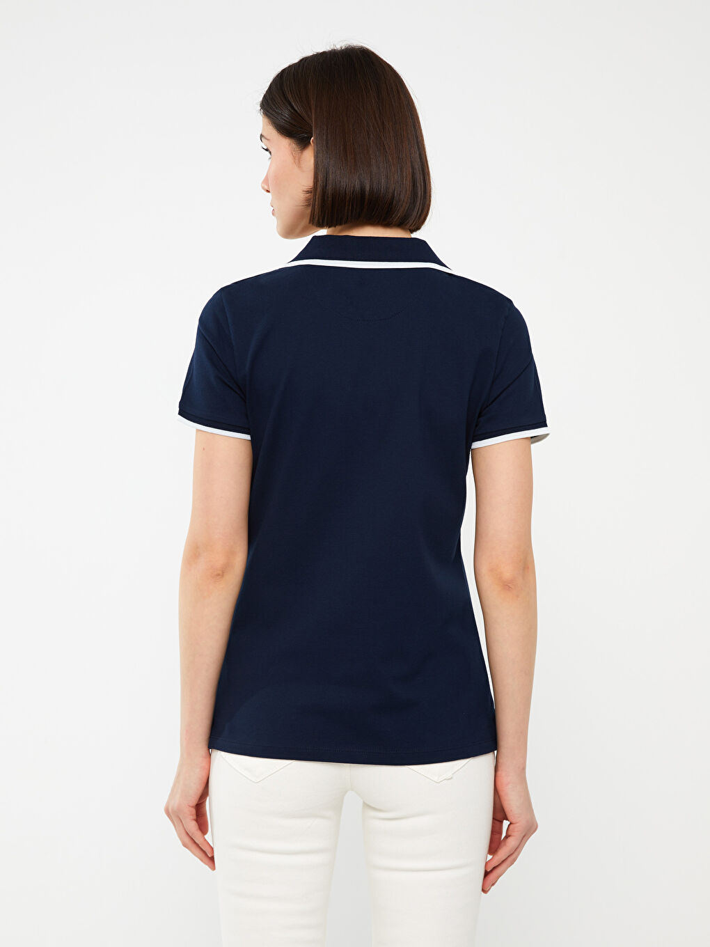 LCWAIKIKI Basic Rollkragen Schlicht Kurzarm T-Shirt für Damen -S3EK43Z8-DWP