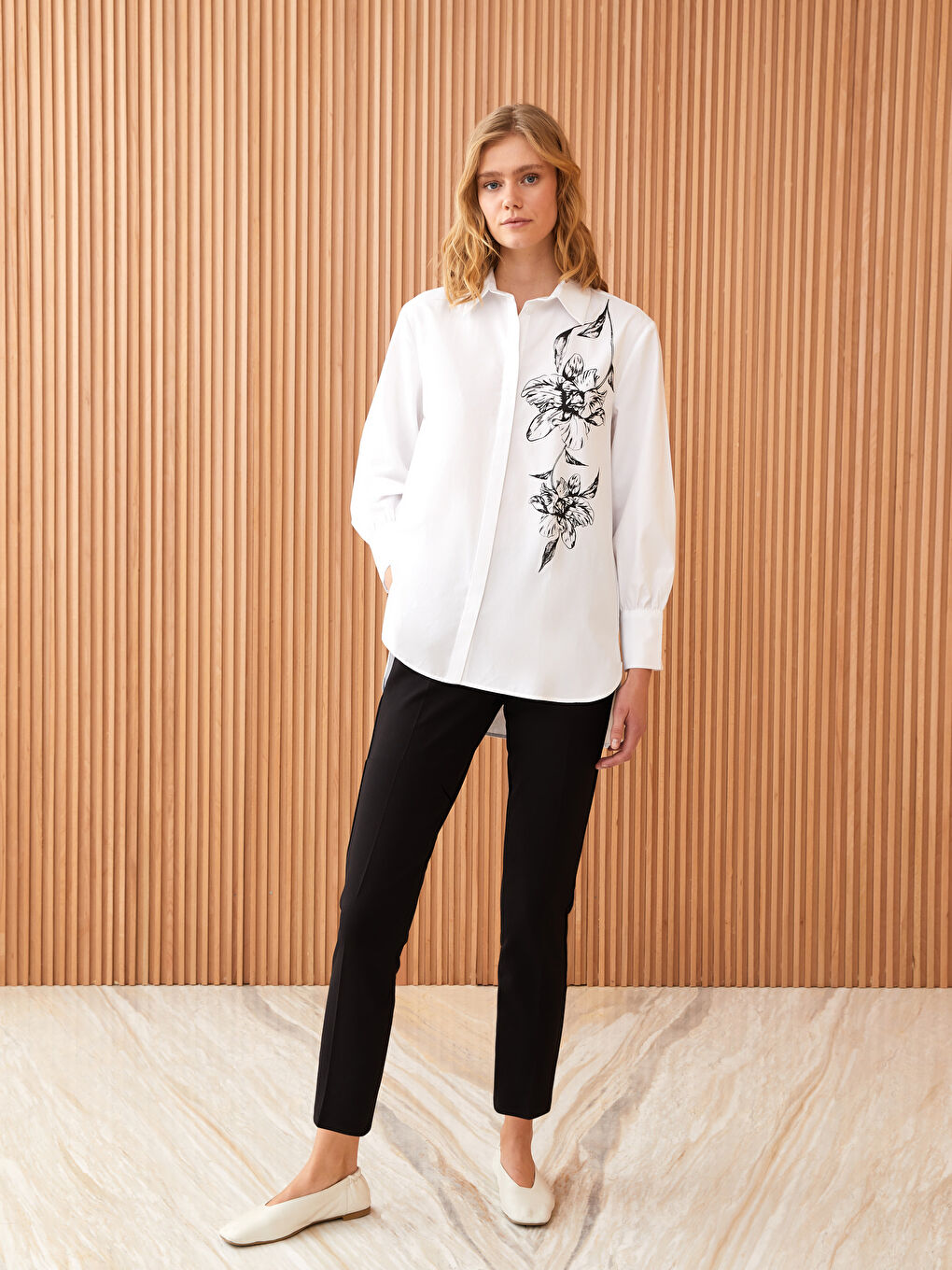 Siyah Beli Lastikli Düz Ponte Kadın Pantolon-1