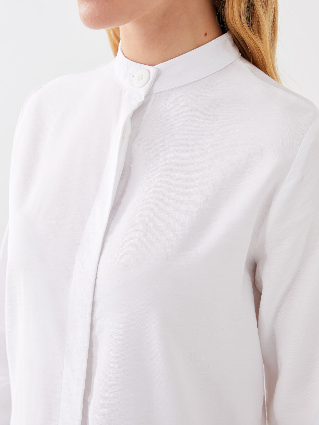 تونيك نسائي بياقة الجد سادة بأكمام طويلة-3