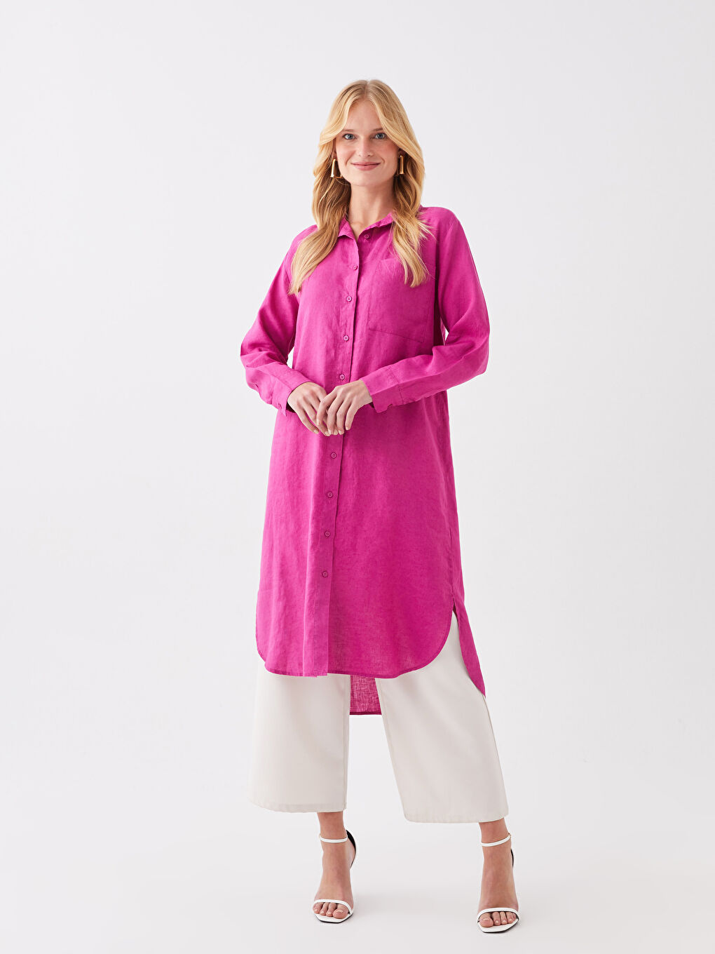 Tunique en chemise FUCHSIA Femme-1