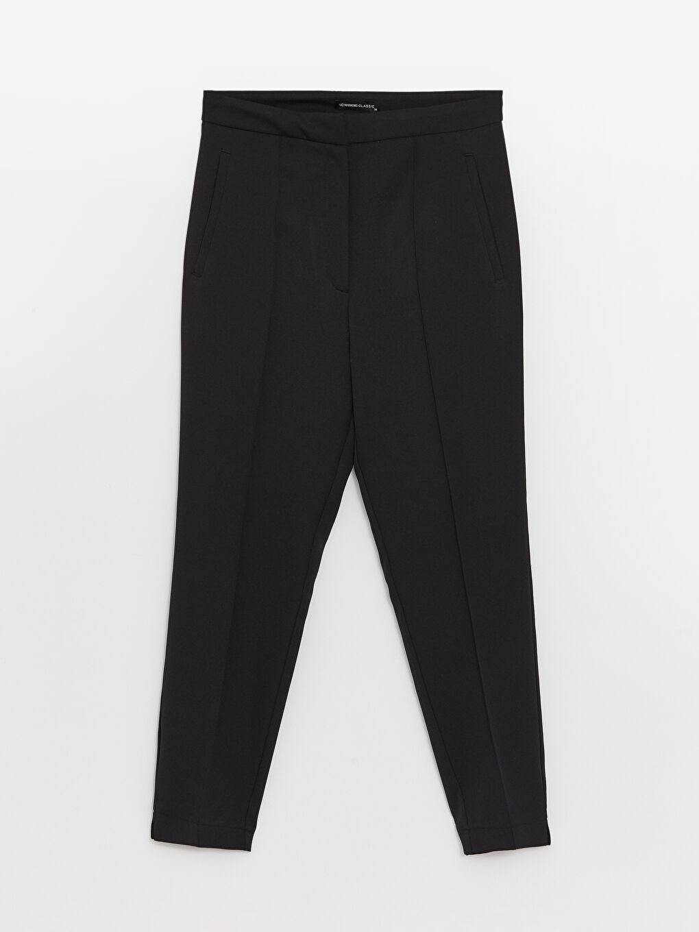 Women's High Waist Regular Fit Plain Trousers-4