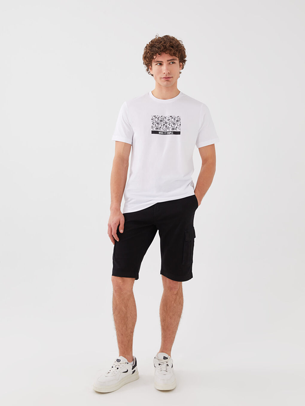 ерлерге арналған стандартты пішім саржа шолақ шалбар