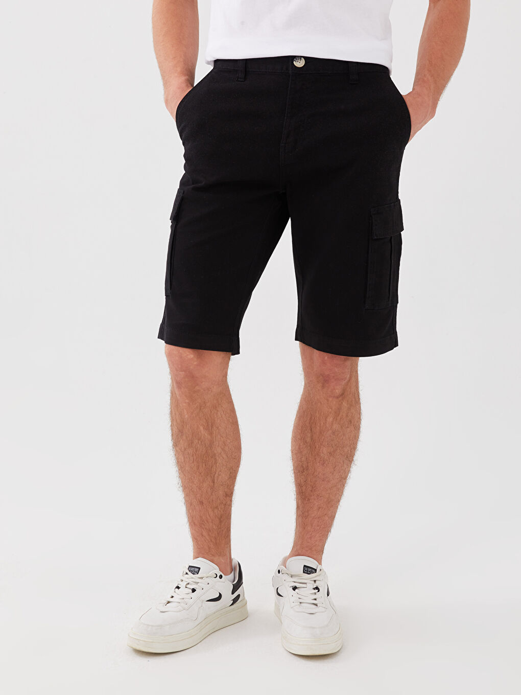 ерлерге арналған стандартты пішім саржа шолақ шалбар-2