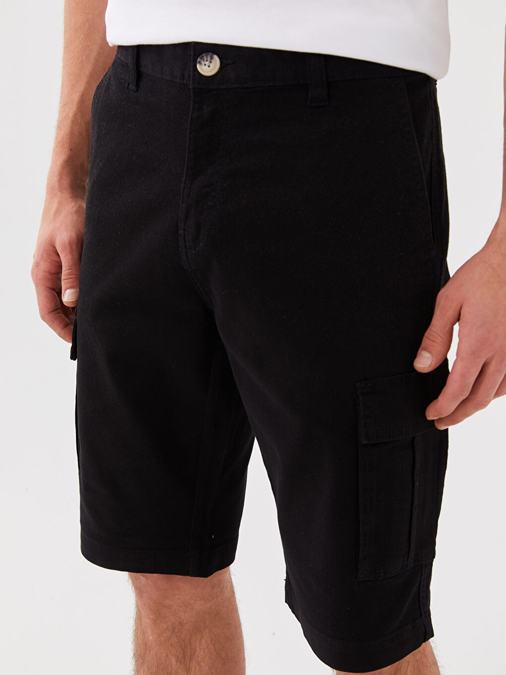 ерлерге арналған стандартты пішім саржа шолақ шалбар-4