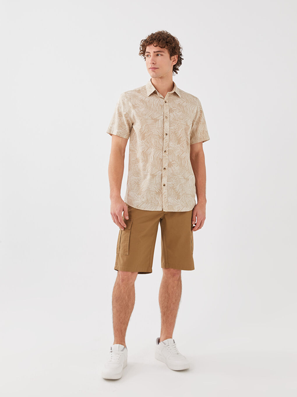 Standard Fit Twill Men's Bermuda Shorts-1