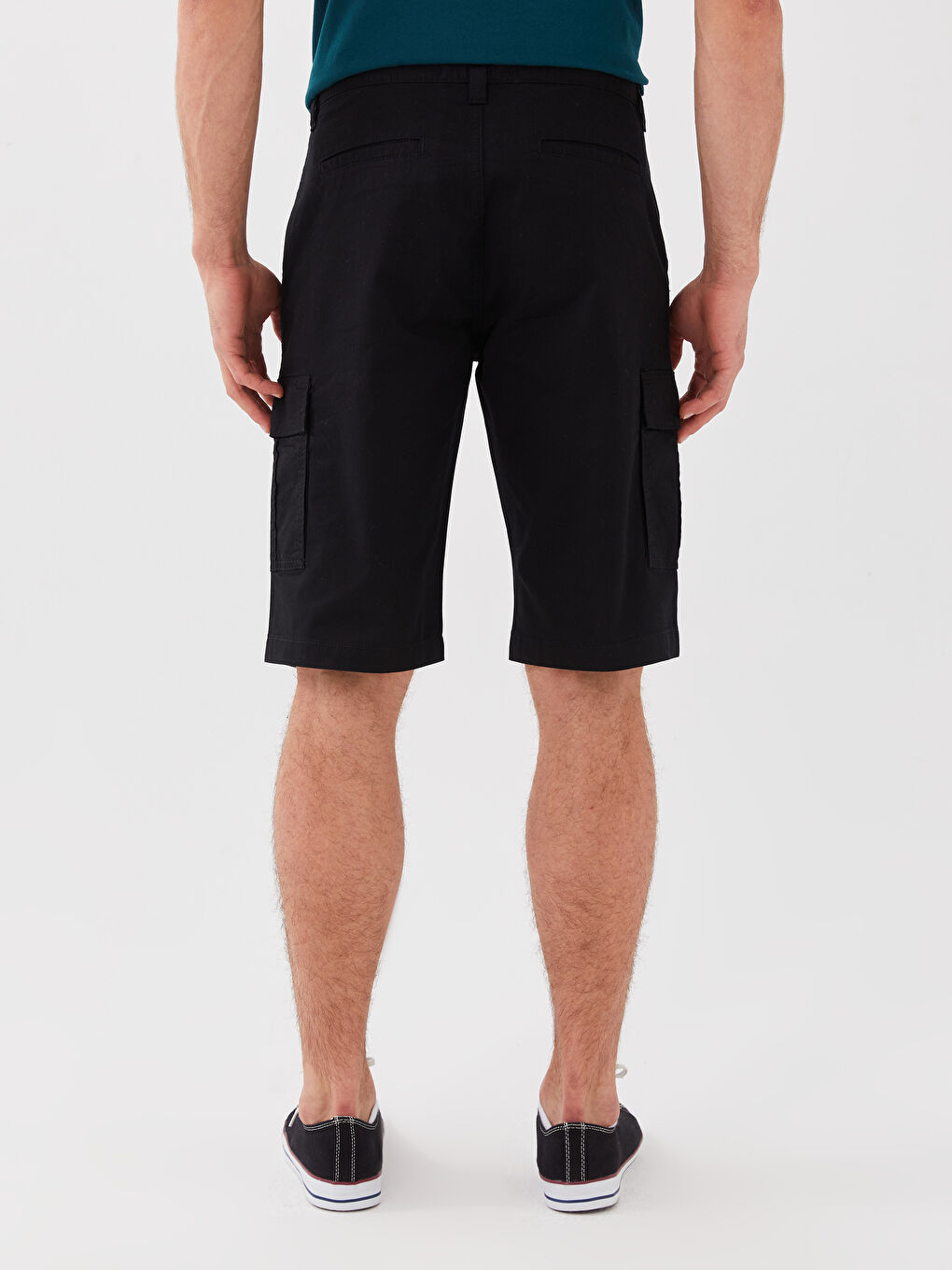 Pantaloni scurți Bermuda pentru Bărbați, Standard Fit, Țesătură în diagonală-3